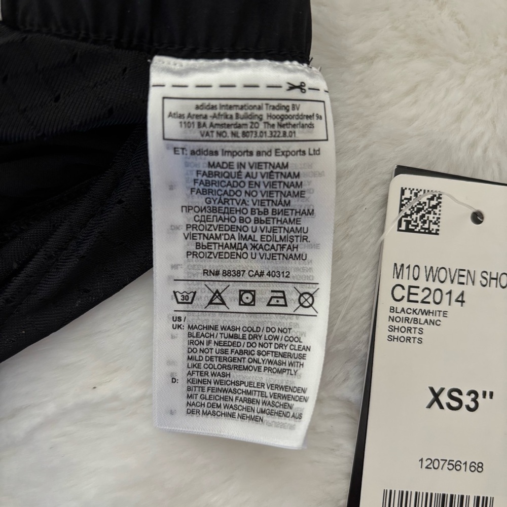 Adidas M10 Icon Woven Shorts 3” Inseam Size XS NEW Black White Running Active - Picture 9 of 15